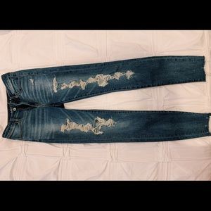 medium washed ripped jeans